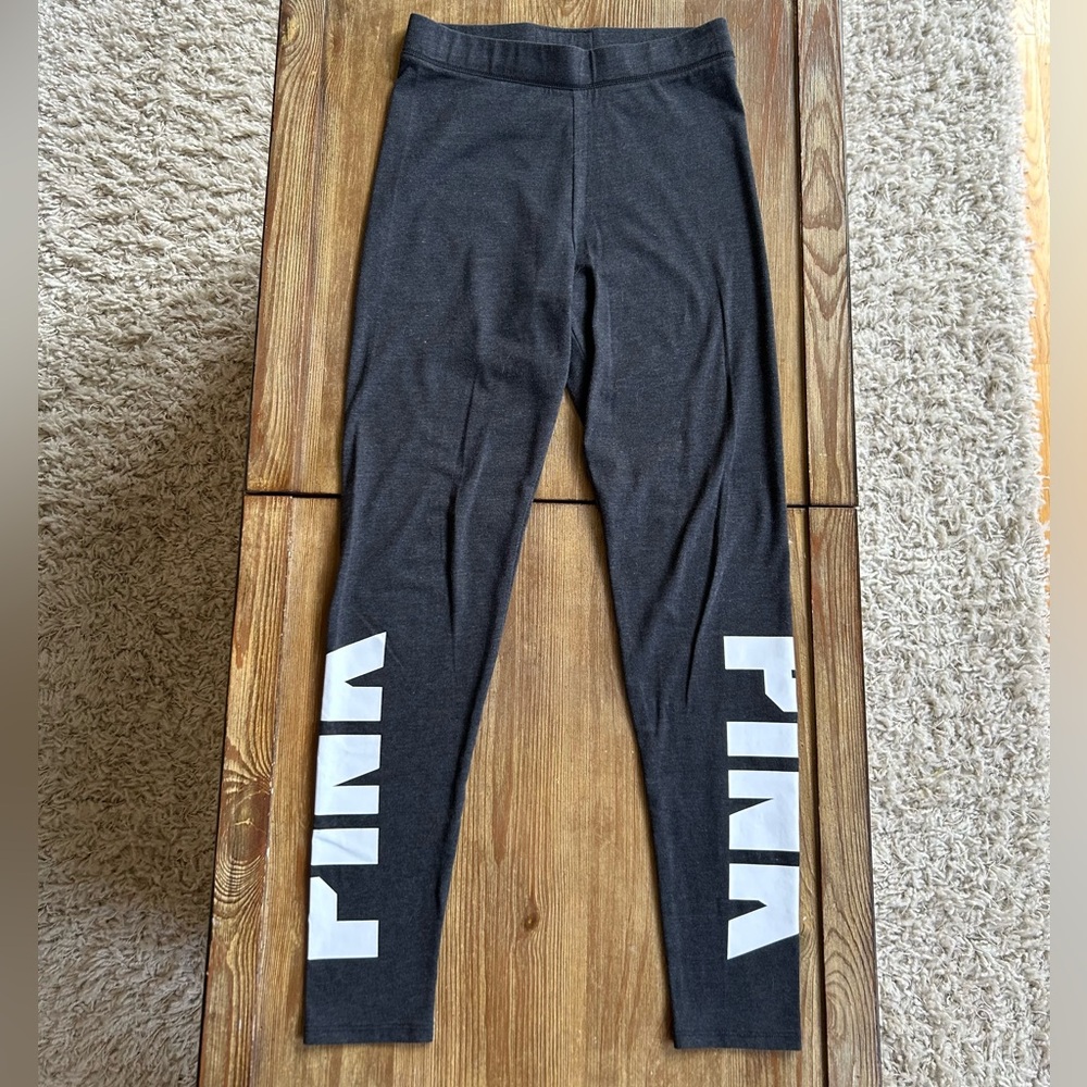 PINK Victoria's Secret Women's Black Logo Leggings